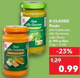 Kaufland K-CLASSIC Pesto 190 g Glas Angebot