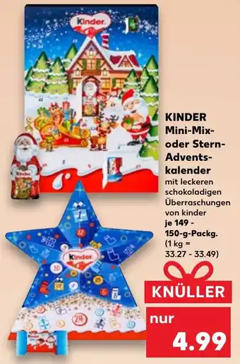 Kaufland KINDER Mini-Mix oder Stern Adventskalender Angebot