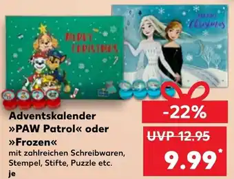 Kaufland Adventskalender PAW Patrol oder Frozen Angebot