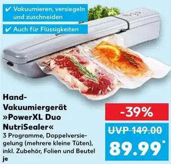 Kaufland Hand Vakuumiergerät Power XL Duo NutriSealer Angebot