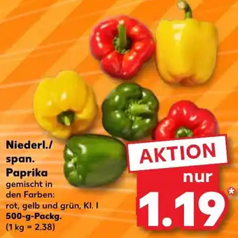 Kaufland Niederl./ span. Paprika 500 g Packg. Angebot