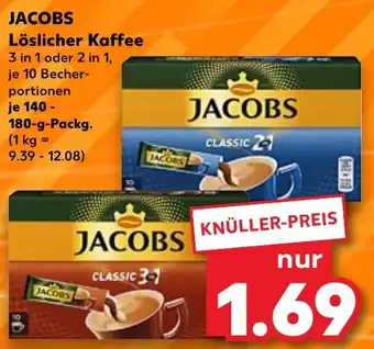 Kaufland JACOBS Löslicher Kaffee 140-180 g Packg. Angebot