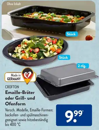 Aldi Süd CROFTON Emaille-Bräter oder Grill und Ofenform Angebot