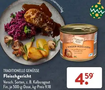 Aldi Süd TRADITIONELLE GENÜSSE Fleischgericht 500 g Dose Angebot