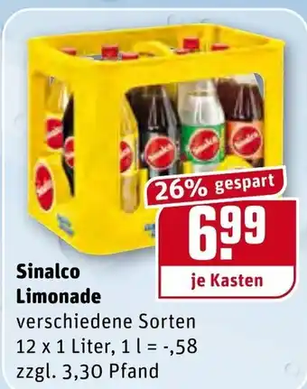 REWE Center Sinalco Limonade 12x1L Angebot