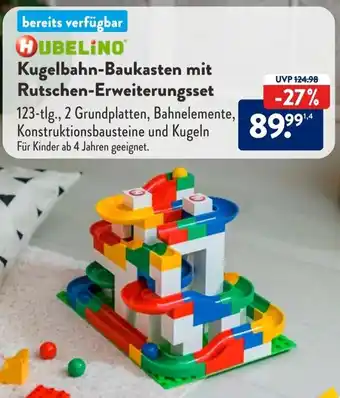 Aldi Süd HUBELINO Kugelbahn-Baukasten mit Rutschen-Erweiterungsset Angebot