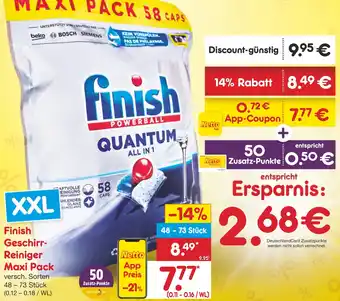 Netto Marken-Discount Finish Geschirr-Reiniger Maxi Pack 48 - 73 Stück Angebot