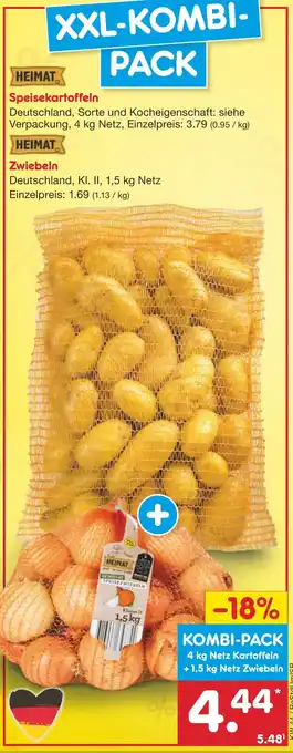 Netto Marken-Discount HEIMAT Speisekartoffeln 4 kg Netz oder Zwiebeln 1,5 kg Netz Angebot