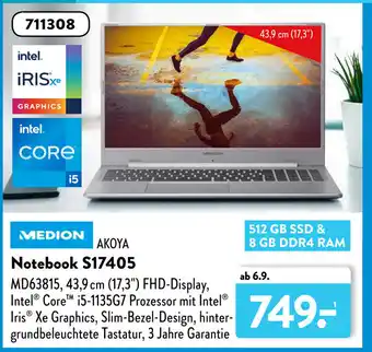 Aldi Süd Medion Akoya Notebook S17405 Angebot