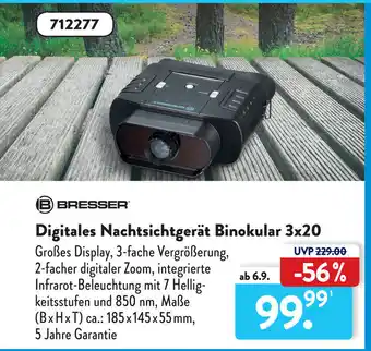 Aldi Süd Bresser Digitales Nachtsichtgerät Binokular 3x20 Angebot