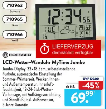 Aldi Süd Bresser LCD Wetter Wandur MyTime Jumbo Angebot