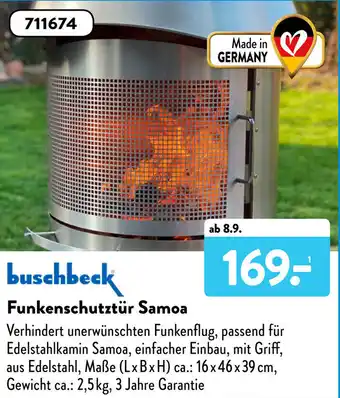 Aldi Süd Buschbeck Funkenschutztür Samoa Angebot