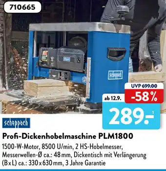 Aldi Süd Scheppach Profi Dickenhobelmaschine PLM1800 Angebot
