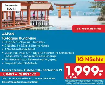 Netto Marken-Discount JAPAN 13-tägige Rundreise Angebot