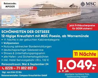 Netto Marken-Discount SCHÖNHEITEN DER OSTSEEE 12-tägige Kreuzfahrt mit MSC Poesia, ab Warnemünde Angebot