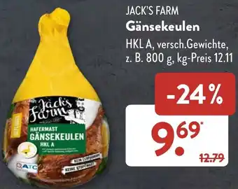 Aldi Süd JACK'S FARM Gänsekeulen 800 g Angebot