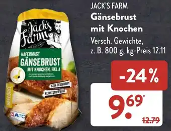 Aldi Süd JACK'S FARM Gänsebrust mit Knochen Angebot