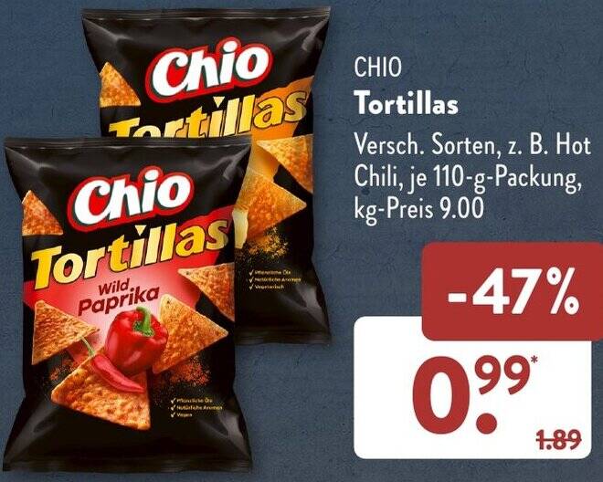 Chio Tortillas 110 g Packung Angebot bei Aldi Süd