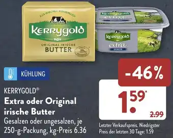 Aldi Süd KERRYGOLD Extra oder Original irische Butter 250 g Packung Angebot