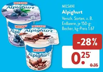 Aldi Süd MILSANI Alpighurt 150 g Becher Angebot