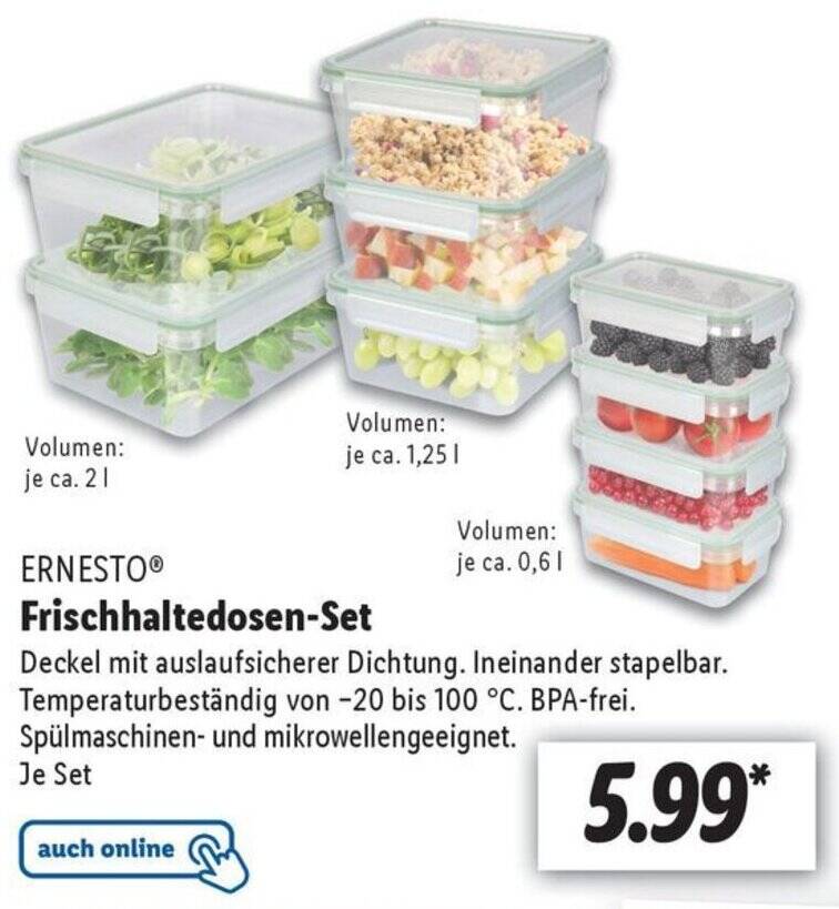 ERNESTO Frischhaltedosen-Set Angebot bei Lidl