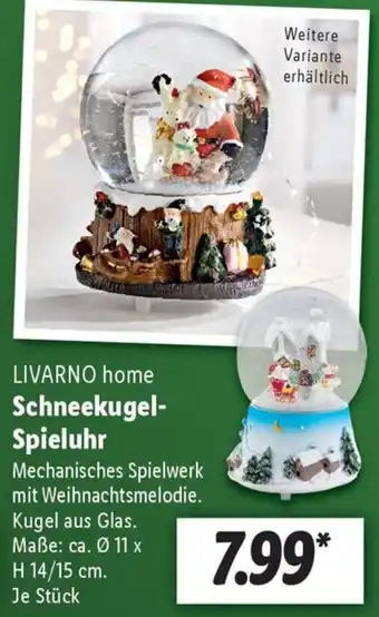 Lidl LIVARNO home Schneekugel-Spieluhr Angebot
