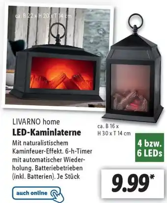 Lidl LIVARNO home LED-Kaminlaterne Angebot