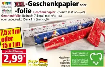 Norma CREATELLI XXL-Geschenkpapier oder folie Angebot