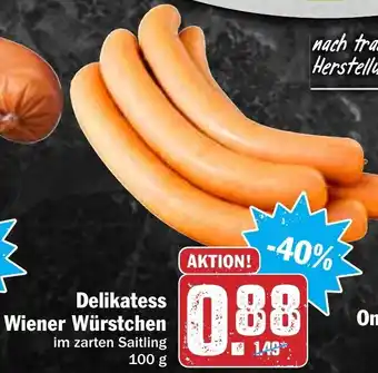 Hit Delikatess wiener wurstchen 100g Angebot