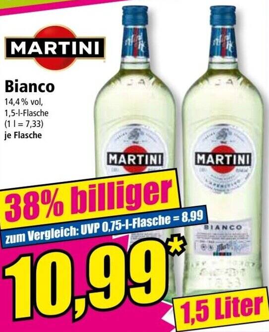 MARTINI Bianco 1,5 Liter Angebot bei Norma