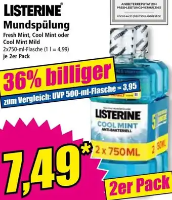 Norma LISTERINE Mundspülung 2x750 ml Flasche Angebot