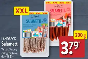 Aldi Nord LANDBECK Salametti 200 g Packung Angebot