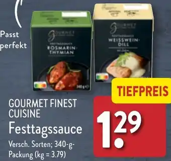 Aldi Nord GOURMET FINEST CUISINE Festtagssauce 340 g Packung Angebot