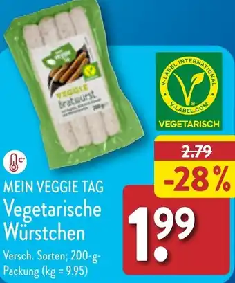 Aldi Nord MEIN VEGGIE TAG Vegetarische Würstchen 200 g Packung Angebot