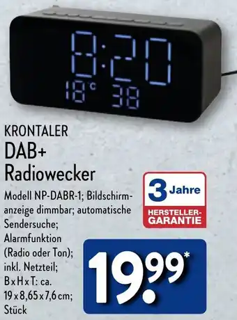 Aldi Nord KRONTALER DAB+ Radiowecker Angebot