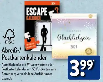 Aldi Nord Abreiß-/ Postkartenkalender Angebot