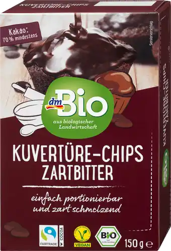 dm drogerie Dmbio kuvertüre-chips, zartbitter Angebot