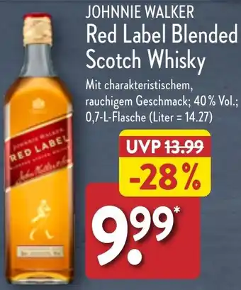 Aldi Nord JOHNNIE WALKER Red Label Blended Scotch Whisky 0,7 L Flasche Angebot