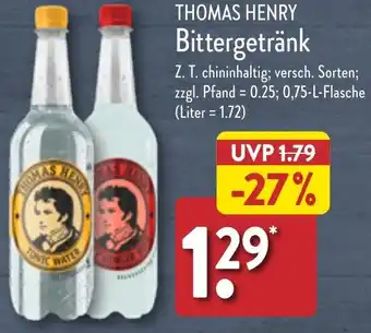 Aldi Nord THOMAS HENRY Bittergetränk 0,75 L Flasche Angebot