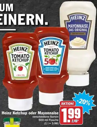 Hit Heinz ketchup oder mayonnaise 500ml Angebot