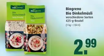 Markant Biogreno Bio Dinkelmüsli 425g Beutel Angebot