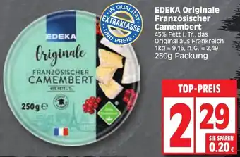 Edeka EDEKA Originale Französischer Camembert 250 g Packung Angebot