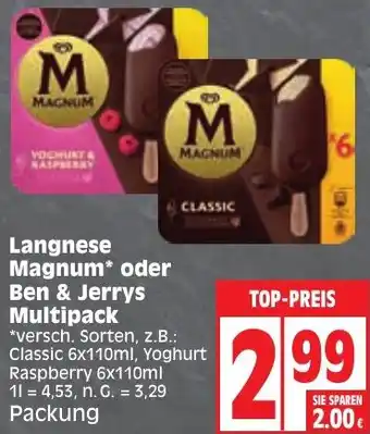 Edeka Langnese Magnum oder Ben & Jerrys Multipack Angebot