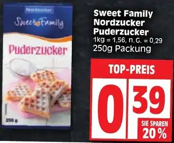 Edeka Sweet Family Nordzucker Puderzucker 250g Packung Angebot