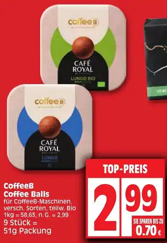 Edeka CoffeeB Coffee Balls 51g Packung Angebot