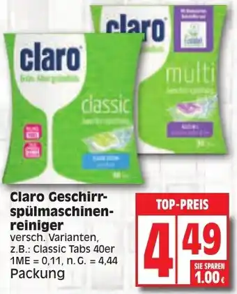 Edeka Claro Geschirrspülmaschinenreiniger Angebot