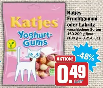 Hit Katjes fruchtgummi oder lakritz 160-200g Angebot