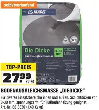 OBI BODENAUSGLEICHSMASSE ,,DIEDICKE" 20 kg Angebot