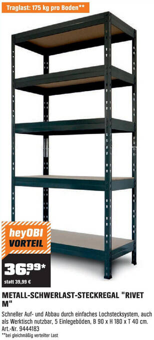 OBI METALL-SCHWERLAST STECKREGAL "RIVET M" Angebot