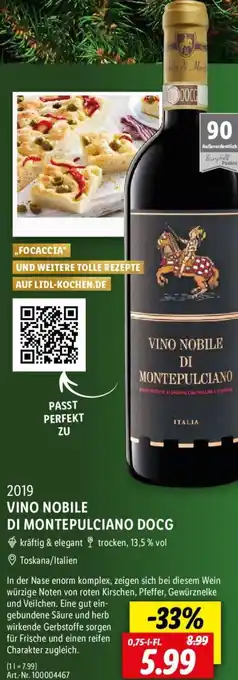 Lidl 2019 VINO NOBILE DI MONTEPULCIANO DOCG 0,75 L-Fl. Angebot